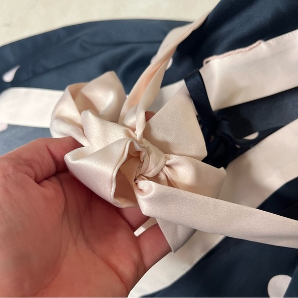 Kate Spade Polka Dot Robe Navy Blue/Pink Size Medium - Picture 5 of 8